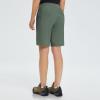 imageBALEAF Womens Hiking Long Shorts 9quot11quot Quick Dry Bermuda Cargo for Curvy Lightweight Pockets9 Inch Dark Army Green