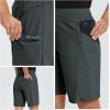 imageBALEAF Womens Hiking Long Shorts 9quot11quot Quick Dry Bermuda Cargo for Curvy Lightweight Pockets9 Inch Dark Grey