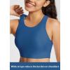 imageBALEAF Womens Swim Bra Modest High Neck Bikini Tops Quick Dry UPF 50Bathing Suit Sports Workout Removable PaddedNavy Blue