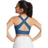 imageBALEAF Womens Swim Bra Modest High Neck Bikini Tops Quick Dry UPF 50Bathing Suit Sports Workout Removable PaddedNavy Blue