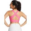 imageBALEAF Womens Swim Bra Modest High Neck Bikini Tops Quick Dry UPF 50Bathing Suit Sports Workout Removable PaddedPink