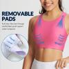 imageBALEAF Womens Swim Bra Modest High Neck Bikini Tops Quick Dry UPF 50Bathing Suit Sports Workout Removable PaddedPink