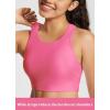 imageBALEAF Womens Swim Bra Modest High Neck Bikini Tops Quick Dry UPF 50Bathing Suit Sports Workout Removable PaddedPink