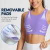 imageBALEAF Womens Swim Bra Modest High Neck Bikini Tops Quick Dry UPF 50Bathing Suit Sports Workout Removable PaddedPurple