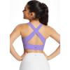 imageBALEAF Womens Swim Bra Modest High Neck Bikini Tops Quick Dry UPF 50Bathing Suit Sports Workout Removable PaddedPurple