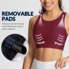 imageBALEAF Womens Swim Bra Modest High Neck Bikini Tops Quick Dry UPF 50Bathing Suit Sports Workout Removable PaddedWine