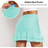 imagebaleaf Womens High Waisted Adjustable Drawstring Ruffle Swim Skirt Bottoms Modest Tummy Control Swim Skort with Pocket LinerGreen