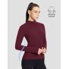 imagebaleaf Womens Thermal Long Sleeve Shirts Fleece Turtleneck Top Warm Undershirts with Detachable Neck Gaiter ThumbholesWine Red