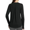 imageBALEAF Long Sleeve Workout Tops for Women Running Athletic Shirts Active Quick Dry Lightweight Moisture WickingBlackpleated