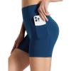 imageBALEAF Womens 8quot 5quot 3quot Biker Shorts High Waist Yoga Workout Gym Running Volleyball Spandex Shorts with PocketsNavy Bluestretchierlycra