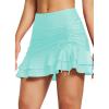 imagebaleaf Womens High Waisted Adjustable Drawstring Ruffle Swim Skirt Bottoms Modest Tummy Control Swim Skort with Pocket LinerGreen