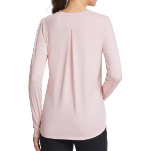 imageBALEAF Long Sleeve Workout Tops for Women Running Athletic Shirts Active Quick Dry Lightweight Moisture WickingPinkpleated