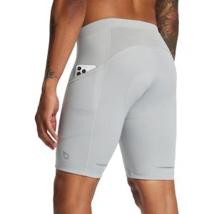 imageBALEAF Mens Padded Bike Shorts Cycling Tights Road Bicycle MTB Accessories Pockets UPF 50Classic Pocketgrey