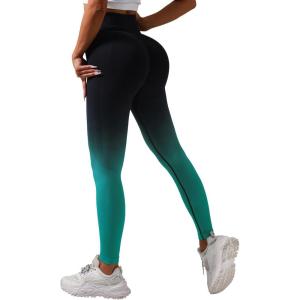 imageBALEAF Womens Leggings with Pockets Tummy Control Workout High Waisted Athletic Running 78 Ultra Soft Gym Yoga Ankle PantsBlack Green