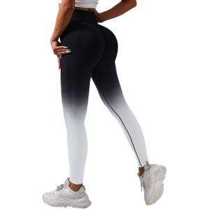 imageBALEAF Womens Leggings with Pockets Tummy Control Workout High Waisted Athletic Running 78 Ultra Soft Gym Yoga Ankle PantsBlack White