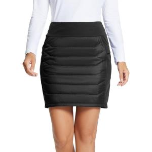 imagebaleaf Womens 17quot Puffer Quilted Skirt Lightweight Insulated Warm Snow Skirts Hiking Running Golf OutdoorsBlack