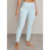 imageBALEAF Freeleaf Womens 78 Yoga Leggings with Pockets High Waisted 27quot Workout Lounge Leggings Cozy Soft Athletic PantsPastel Blue