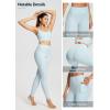 imageBALEAF Freeleaf Womens 78 Yoga Leggings with Pockets High Waisted 27quot Workout Lounge Leggings Cozy Soft Athletic PantsPastel Blue