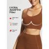 imagebaleaf Freeleaf Womens Sports Bra Longline Molded Cup Yoga Bra Thin Strap Low Impact Workout Crop Tank TopsBrown