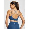imagebaleaf Freeleaf Womens Sports Bra Longline Molded Cup Yoga Bra Thin Strap Low Impact Workout Crop Tank TopsGibraltar Sea