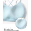 imagebaleaf Freeleaf Womens Sports Bra Longline Molded Cup Yoga Bra Thin Strap Low Impact Workout Crop Tank TopsPastel Blue