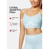 imagebaleaf Freeleaf Womens Sports Bra Longline Molded Cup Yoga Bra Thin Strap Low Impact Workout Crop Tank TopsPastel Blue