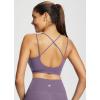 imagebaleaf Freeleaf Womens Sports Bra Longline Molded Cup Yoga Bra Thin Strap Low Impact Workout Crop Tank TopsPurple