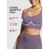 imagebaleaf Freeleaf Womens Sports Bra Longline Molded Cup Yoga Bra Thin Strap Low Impact Workout Crop Tank TopsPurple
