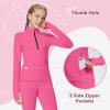 imagebaleaf Girls Fleece Long Sleeve Shirts Fall Jacket Half Zip Sweatshirts Horse Riding Camping Thermal Coat KidsApink