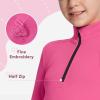 imagebaleaf Girls Fleece Long Sleeve Shirts Fall Jacket Half Zip Sweatshirts Horse Riding Camping Thermal Coat KidsApink