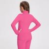 imagebaleaf Girls Fleece Long Sleeve Shirts Fall Jacket Half Zip Sweatshirts Horse Riding Camping Thermal Coat KidsApink