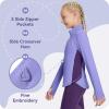 imagebaleaf Girls Fleece Long Sleeve Shirts Fall Jacket Half Zip Sweatshirts Horse Riding Camping Thermal Coat KidsBpurple