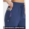 imagebaleaf Womens Athletic Capri Pants Lightweight Quick Dry Stretch Zipper Pocket Travel Casual Outdoor UPF 50Navy Blue