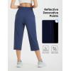 imagebaleaf Womens Athletic Capri Pants Lightweight Quick Dry Stretch Zipper Pocket Travel Casual Outdoor UPF 50Navy Blue