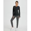imagebaleaf Womens Long Sleeve Workout Tops Active Running Shirts Loose Fit Quick Dry Athletic SoftBlacksoft