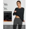 imagebaleaf Womens Long Sleeve Workout Tops Active Running Shirts Loose Fit Quick Dry Athletic SoftBlacksoft