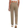 imagebaleaf Womens Pants with Zipper Pockets Stretch Golf Pants High Waist Travel Athletic Work Casual UPF50Brownfleece Lined
