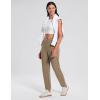 imagebaleaf Womens Pants with Zipper Pockets Stretch Golf Pants High Waist Travel Athletic Work Casual UPF50Brownfleece Lined