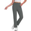 imagebaleaf Womens Pants with Zipper Pockets Stretch Golf Pants High Waist Travel Athletic Work Casual UPF50Greyfleece Lined