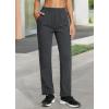 imagebaleaf Womens Pants with Zipper Pockets Stretch Golf Pants High Waist Travel Athletic Work Casual UPF50Thermaldark Grey