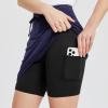 imagebaleaf Womens Skorts Skirts 20quot Knee Length Cotton Casual High Waist Drawstring Modest Golf Skort with PocketDark Blue