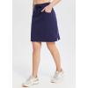 imagebaleaf Womens Skorts Skirts 20quot Knee Length Cotton Casual High Waist Drawstring Modest Golf Skort with PocketDark Blue
