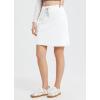 imagebaleaf Womens Skorts Skirts 20quot Knee Length Cotton Casual High Waist Drawstring Modest Golf Skort with PocketWhite
