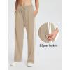 imagebaleaf Womens Track Pants Athletic Jogging Sweatpants Zipper Pockets WarmUp Sports Running PantsKhakizipper Pockets