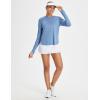 imagebaleaf Womens UPF 50 Sun Shirt with Hoodie SPF Long Sleeve UV Protection Clothing Hiking Fishing Outdoor LightweightHeather Blue