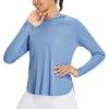 imagebaleaf Womens UPF 50 Sun Shirt with Hoodie SPF Long Sleeve UV Protection Clothing Hiking Fishing Outdoor LightweightHeather Blue