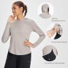 imagebaleaf Womens UPF 50 Sun Shirt with Hoodie SPF Long Sleeve UV Protection Clothing Hiking Fishing Outdoor LightweightHeather Khaki