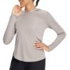imagebaleaf Womens UPF 50 Sun Shirt with Hoodie SPF Long Sleeve UV Protection Clothing Hiking Fishing Outdoor LightweightHeather Khaki