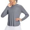 imagebaleaf Womens UPF 50 Sun Shirt with Hoodie SPF Long Sleeve UV Protection Clothing Hiking Fishing Outdoor LightweightHeather Light Gray