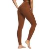 imageBALEAF Freeleaf Womens 78 Yoga Leggings with Pockets High Waisted 27quot Workout Lounge Leggings Cozy Soft Athletic PantsBrown